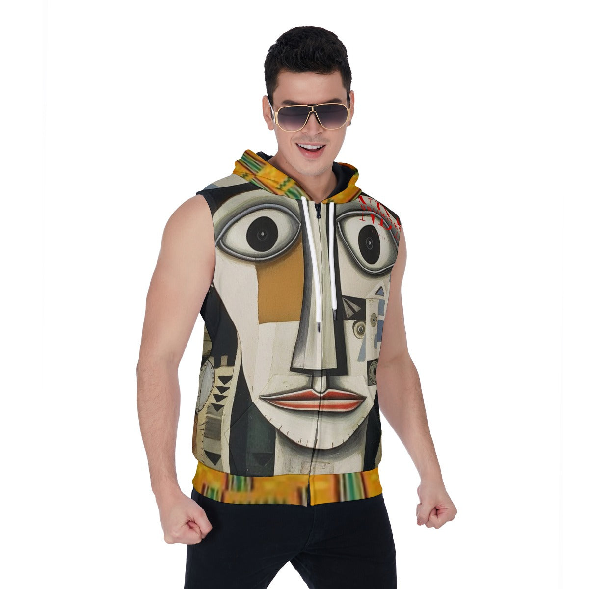 Zipper-Up Sleeveless Hoodie