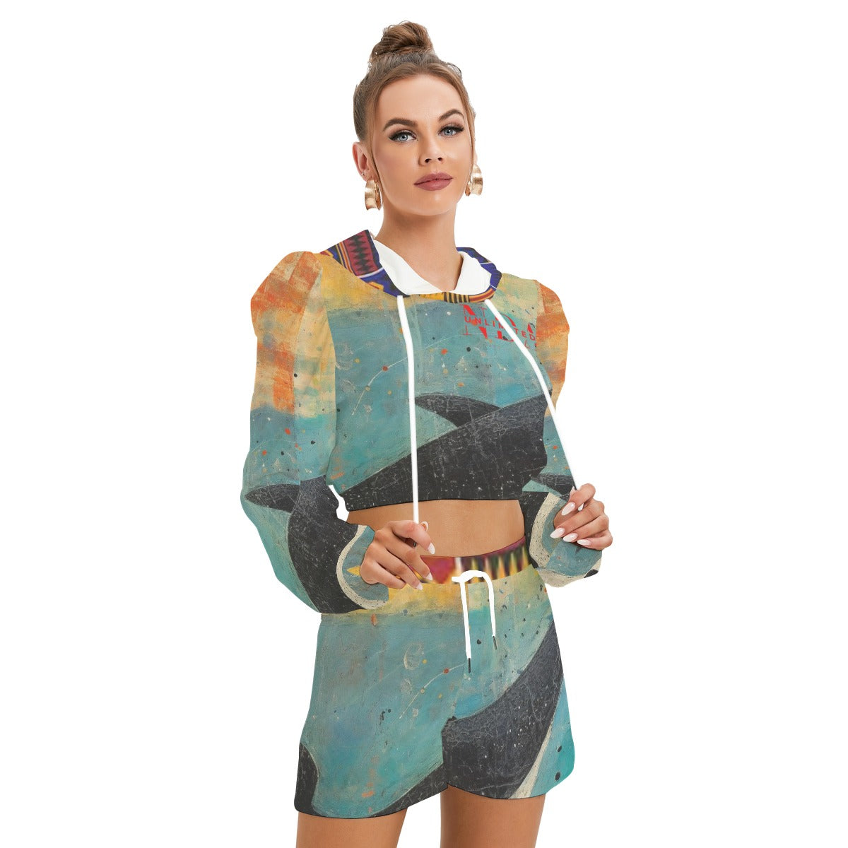 Mirco Fleece Hoodie And Shorts Set