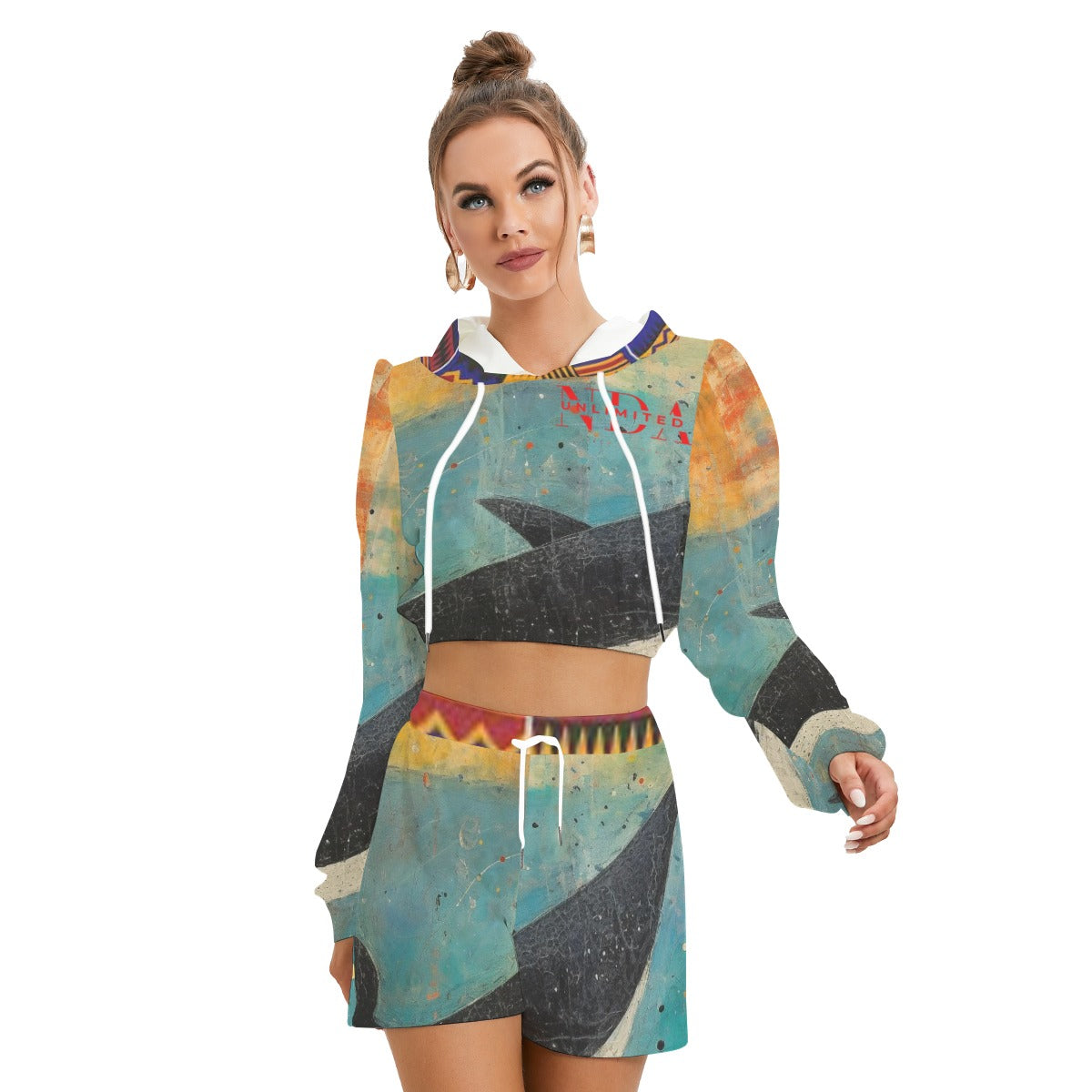 Mirco Fleece Hoodie And Shorts Set