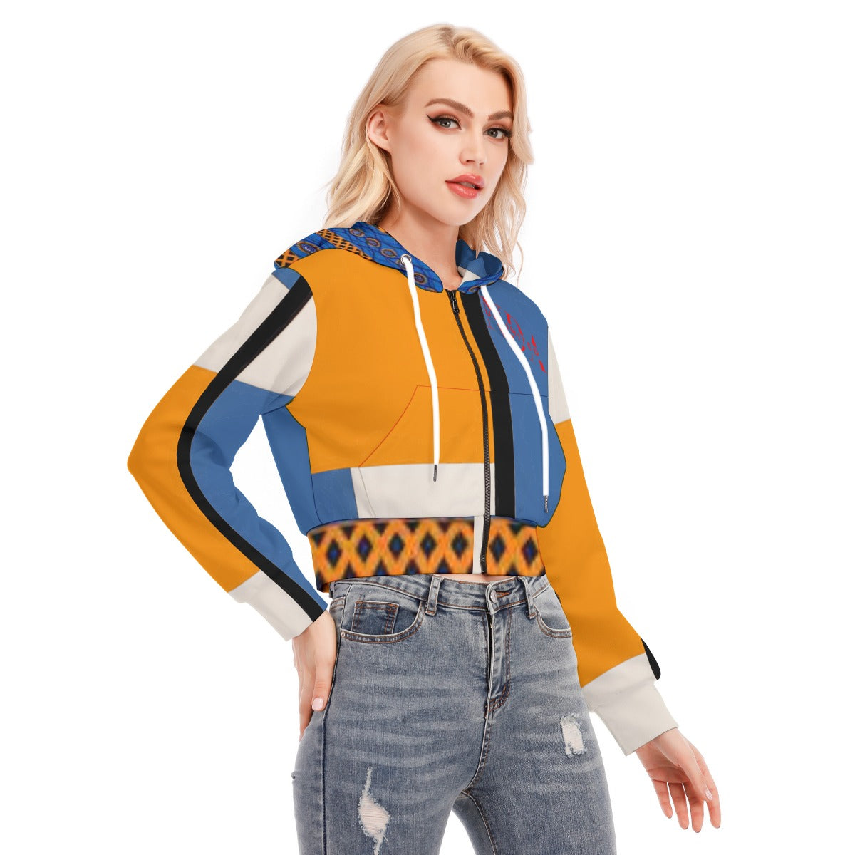 Crop Top Hoodie With Zipper Closure