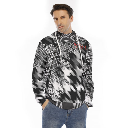 Hoodie With Placket Double Zipper