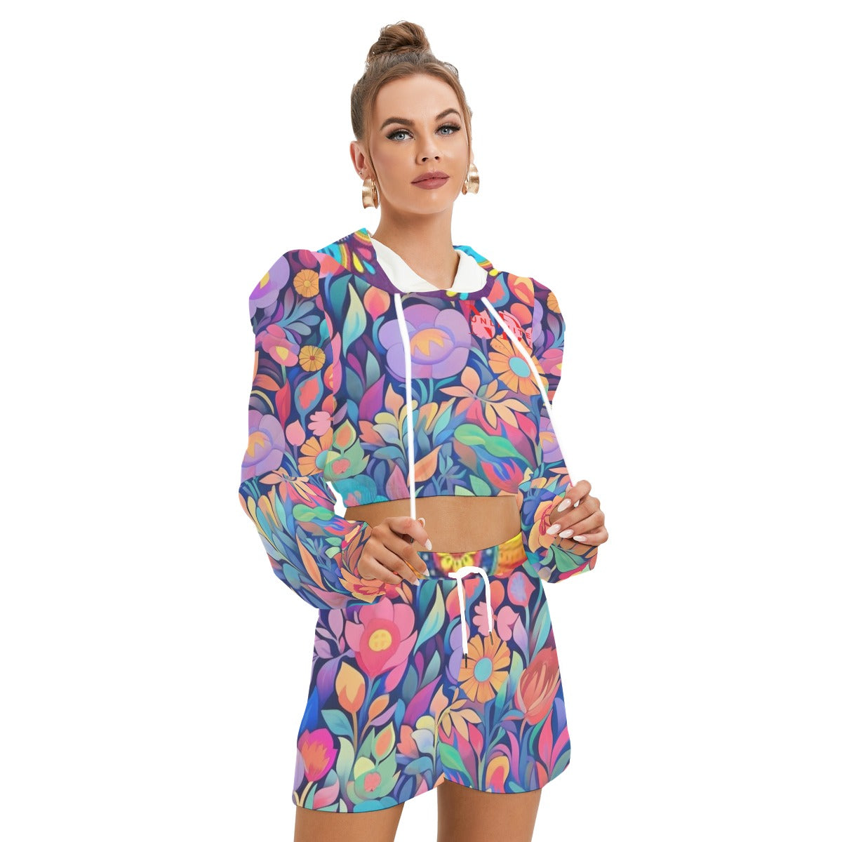 Micro Fleece Hoodie And Shorts Set