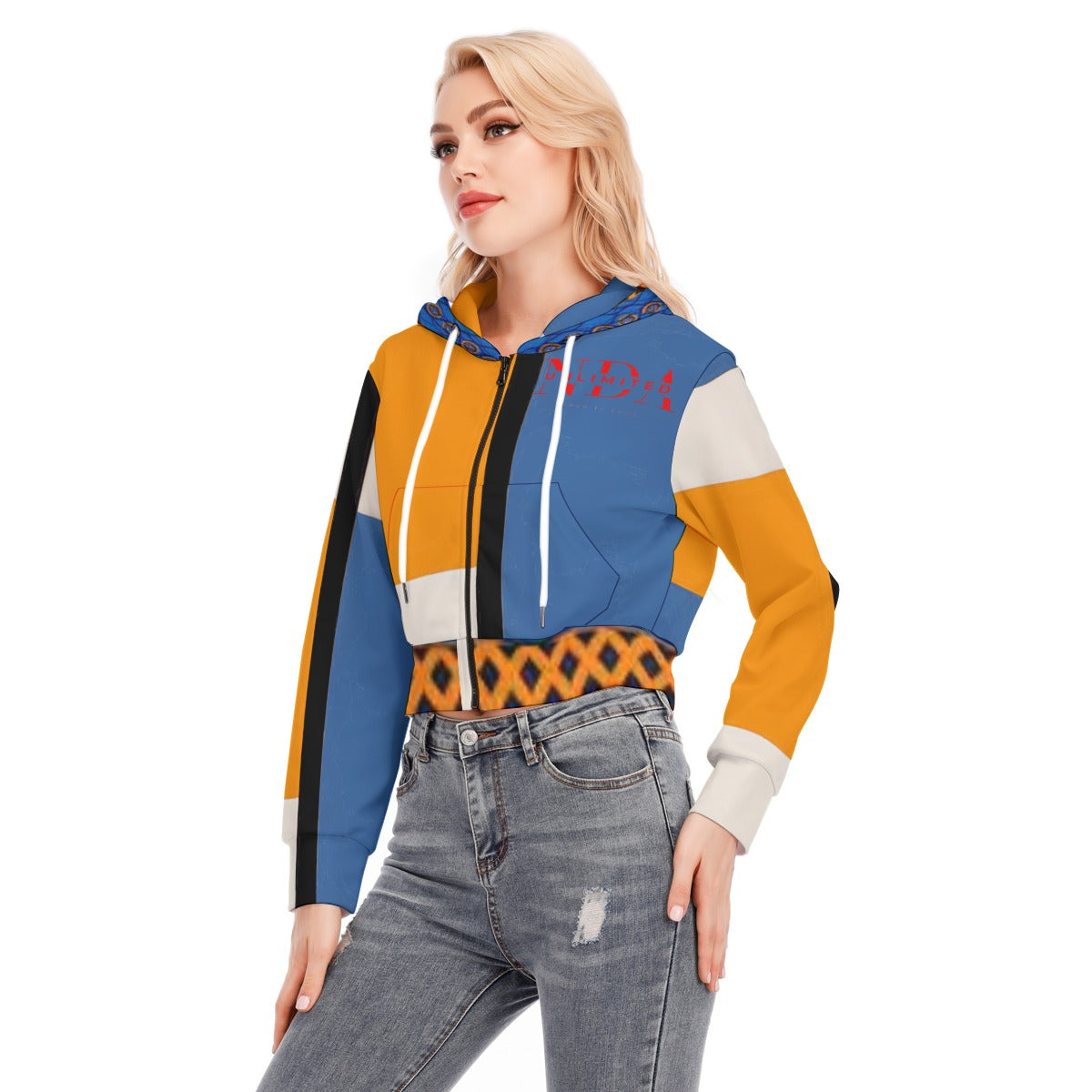 Crop Top Hoodie With Zipper Closure
