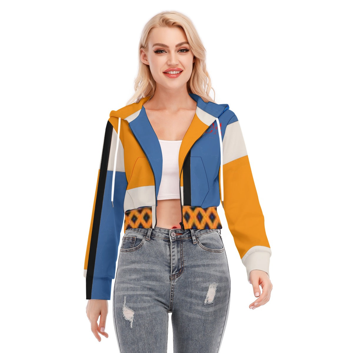 Crop Top Hoodie With Zipper Closure