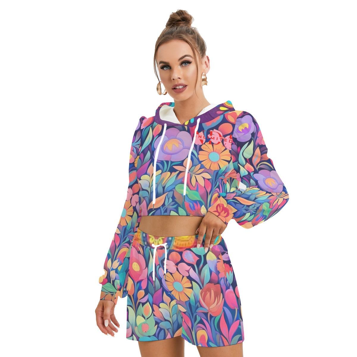 Micro Fleece Hoodie And Shorts Set